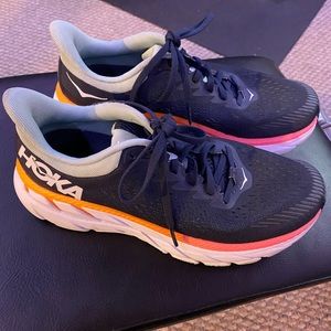 Hoka Clifton 7 Womens size 8 Navy Pink Orange EUC